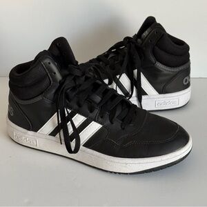 Adidas Men's Hoops 3.0 Mid Classic Black White Athletic Shoe GW3020